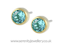 Blomdahl golden titanium crystal earrings