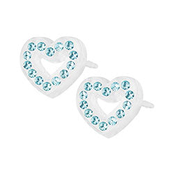 Blomdahl medical plastic brilliance heart earrings