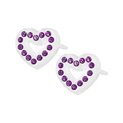 Blomdahl medical plastic brilliance heart earrings