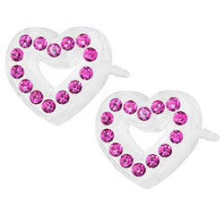 Blomdahl medical plastic brilliance heart earrings