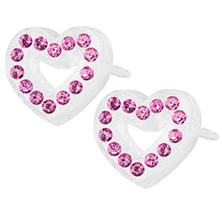 Blomdahl medical plastic brilliance heart earrings