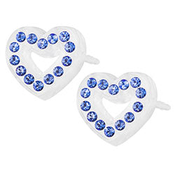 Blomdahl medical plastic brilliance heart earrings