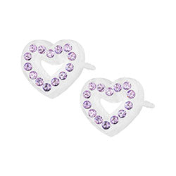 Blomdahl medical plastic brilliance heart earrings