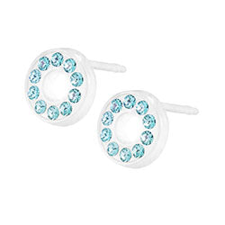 Blomdahl medical plastic brilliance puck earrings
