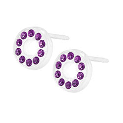 Blomdahl medical plastic brilliance puck earrings