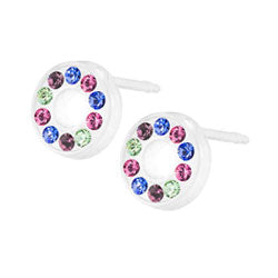 Blomdahl medical plastic brilliance puck earrings