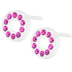 Blomdahl medical plastic brilliance puck earrings