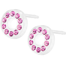 Blomdahl medical plastic brilliance puck earrings