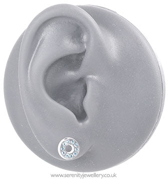 Blomdahl medical plastic brilliance puck earrings