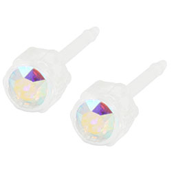 Blomdahl medical plastic crystal earrings