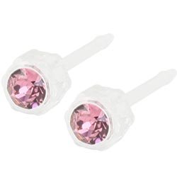 Blomdahl medical plastic crystal earrings