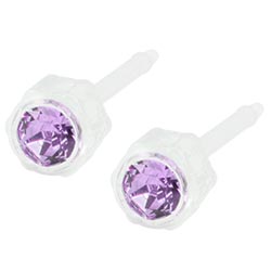 Blomdahl medical plastic crystal earrings