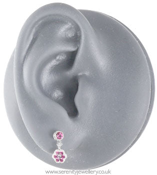 Blomdahl medical plastic daisy drop earrings