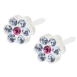 Blomdahl medical plastic daisy earrings