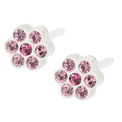 Blomdahl medical plastic daisy earrings