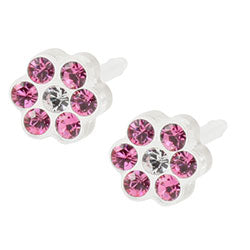 Blomdahl medical plastic daisy earrings