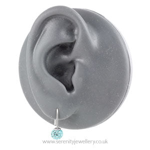 Blomdahl titanium mini crystal ball drop earrings