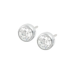 Blomdahl silver titanium crystal earrings