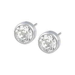 Blomdahl silver titanium crystal earrings