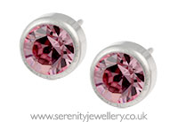 Blomdahl silver titanium crystal earrings