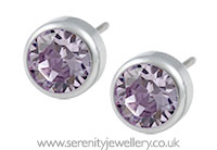 Blomdahl silver titanium crystal earrings