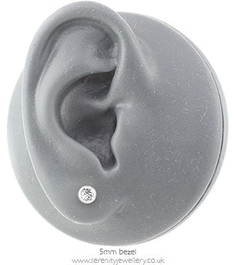 Blomdahl silver titanium crystal earrings