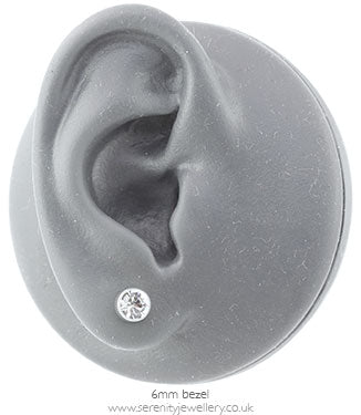 Blomdahl silver titanium crystal earrings