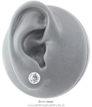 Blomdahl silver titanium crystal earrings