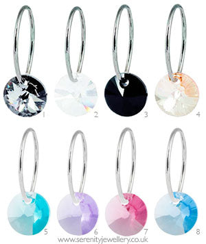 Blomdahl titanium hoops with round crystals
