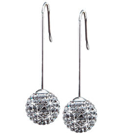 Blomdahl titanium straight pendant crystal ball earrings