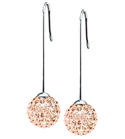Blomdahl titanium straight pendant crystal ball earrings