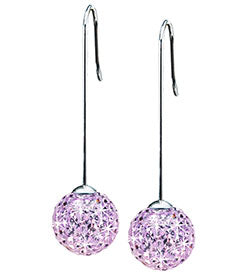 Blomdahl titanium straight pendant crystal ball earrings