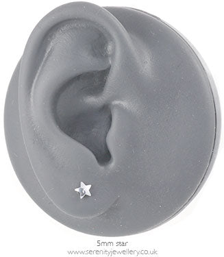 Blomdahl silver titanium star earrings
