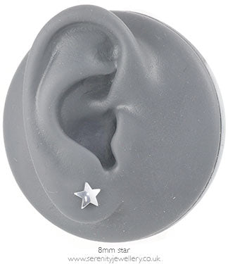 Blomdahl silver titanium star earrings