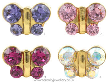 Caflon gold plated steel butterfly earrings