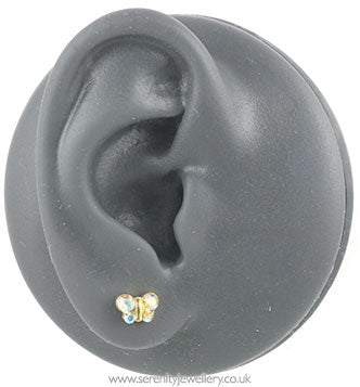 Caflon gold plated steel butterfly earrings