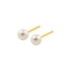 Caflon gold plated steel pearl earrings