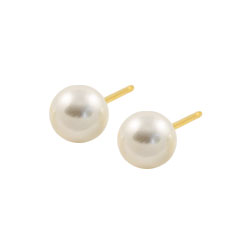 Caflon gold plated steel pearl earrings