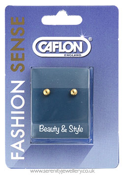 Caflon gold plated steel ball earrings