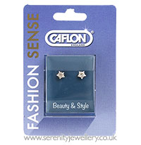 Caflon surgical steel CZ star earrings