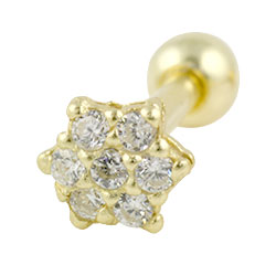 Jewelled daisy cartilage earring