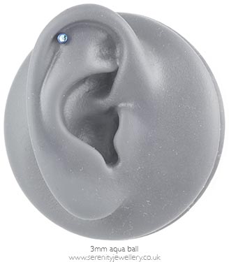 Dark blue titanium jewelled screw-on ball