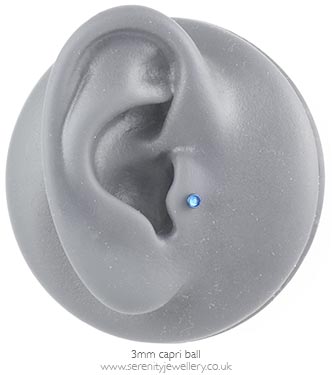 Dark blue titanium jewelled screw-on ball