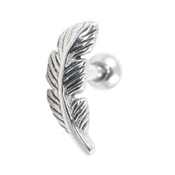 Feather cartilage earring - 1mm gauge