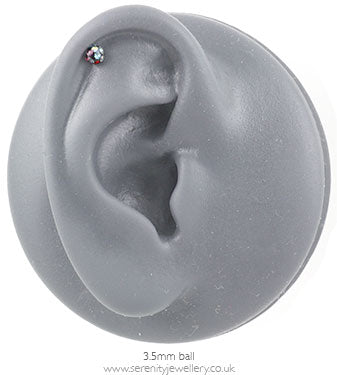 Surgical steel screw-on disco crystal ball