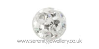 Surgical steel screw-on glitzy crystal ball