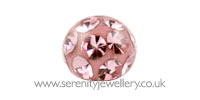 Surgical steel screw-on glitzy crystal ball