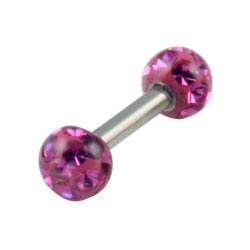 Surgical steel glitzy barbell