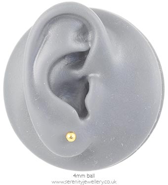 Gold PVD steel ball stud earrings