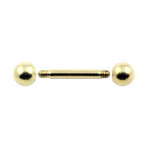 Gold PVD titanium barbell